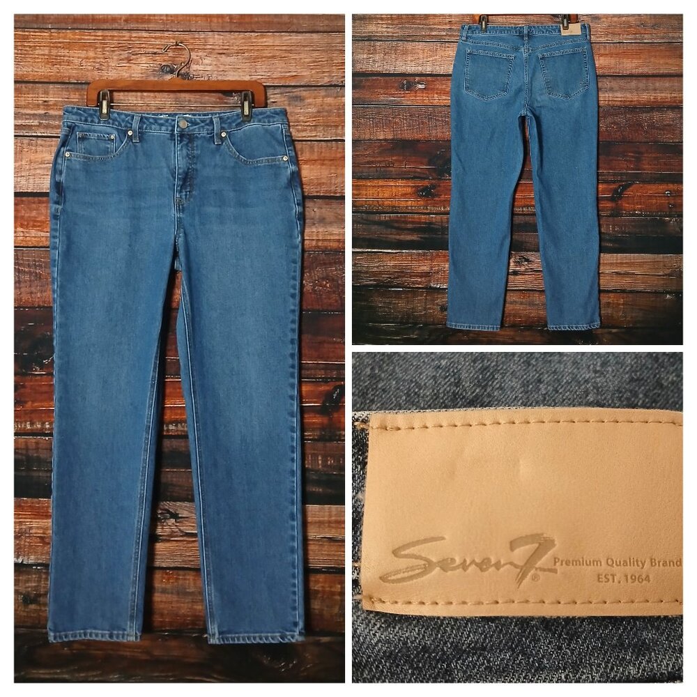 Seven 7 Jeans 12 Slim Straight Ankle Blue Denim Stretch